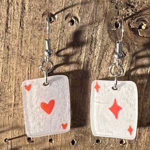Red Suit Playing Card Earrings